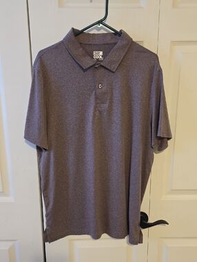 Mens Heathered Purple Short-Sleeve Polo Light Weight Size XL